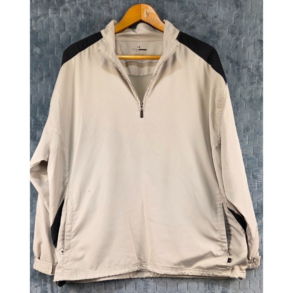 Grand Slam Golf XL 1/4 Zip Pullover Windbreaker Long Sleeve‎ Tan Black